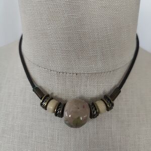 Elegant Black and Cream Beaded Necklace